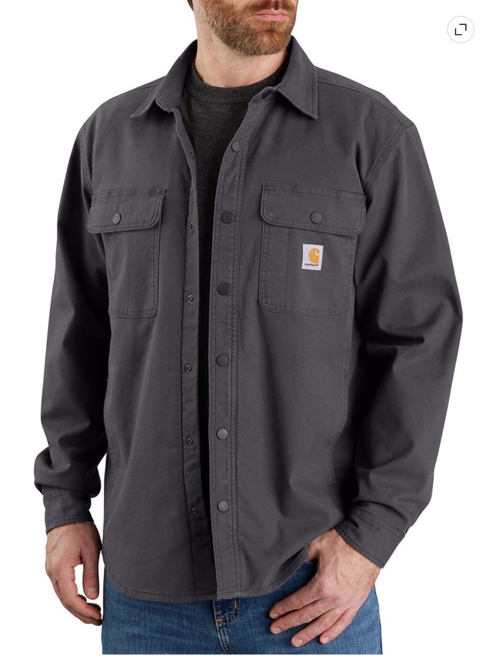 Carhartt Men's Charcoal Gray Work Shirt Jacket
